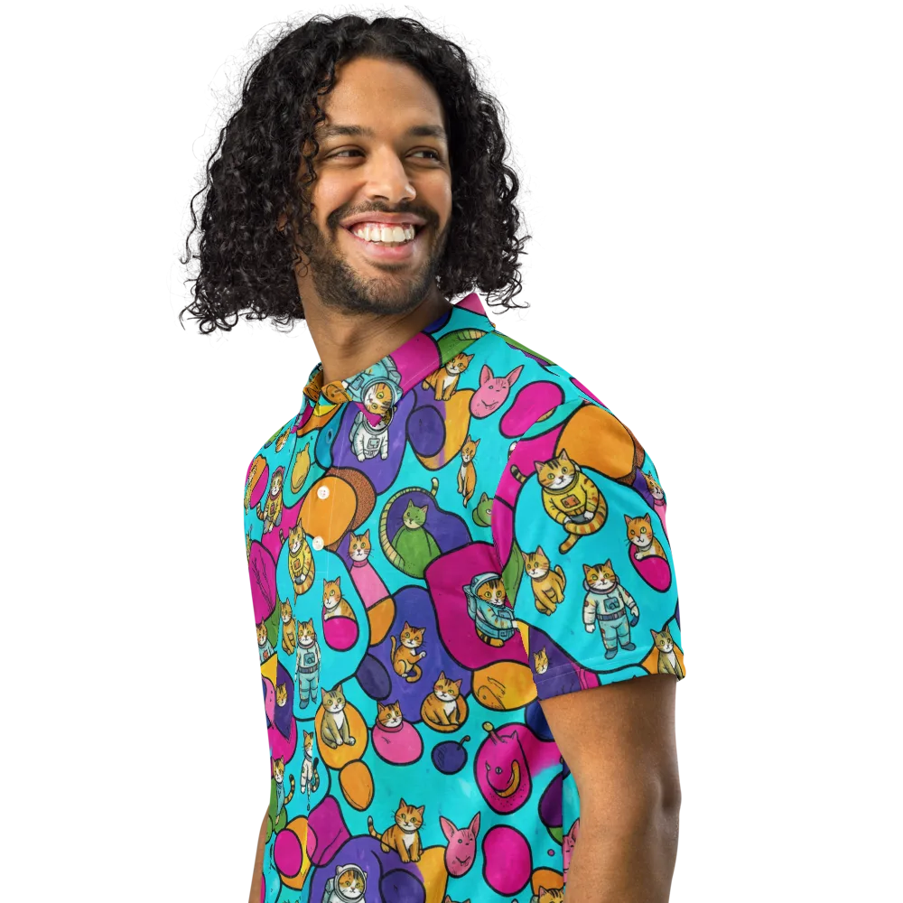 Starship Whiskers on Men's Slim Fit Polo Shirt — Left Front