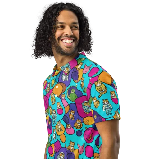 Starship Whiskers on a Men's Slim Fit Polo Shirt