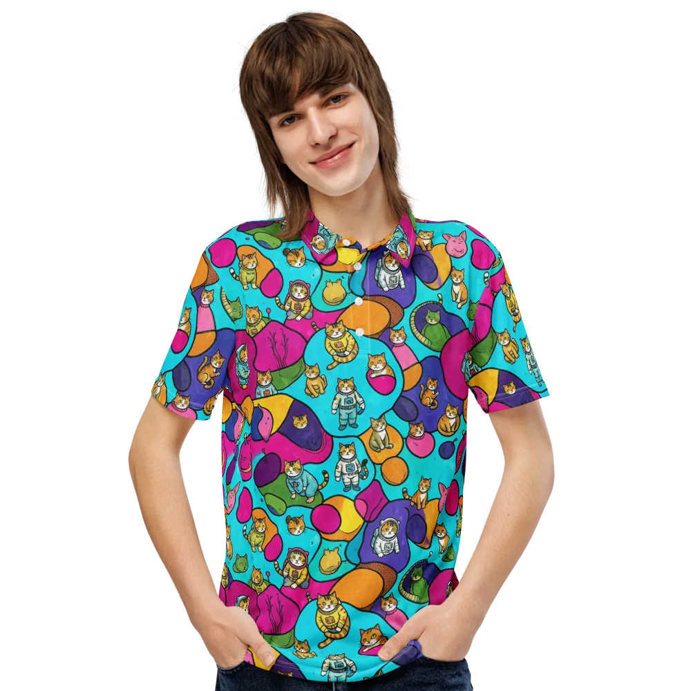 Starship Whiskers on Men's Slim Fit Polo Shirt — Front