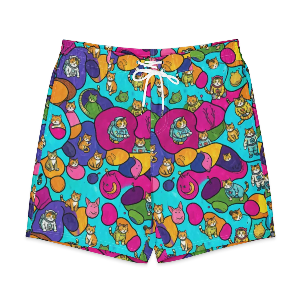 Starship Whiskers on Men's Board Shorts — Front
