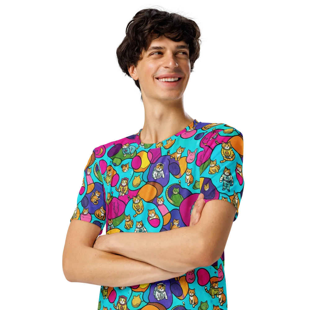 Starship Whiskers on Men's Crew Neck T-Shirt — Left Front