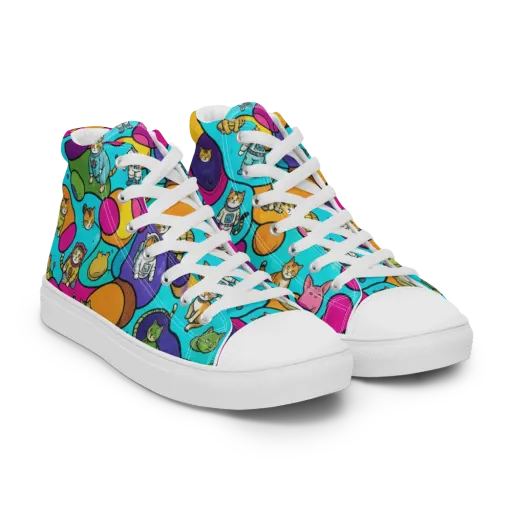 Starship Whiskers on a Men's High Top Canvas Shoes