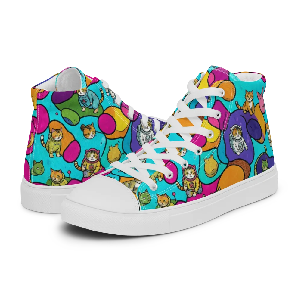 Starship Whiskers on Men's High Top Canvas Shoes — Left