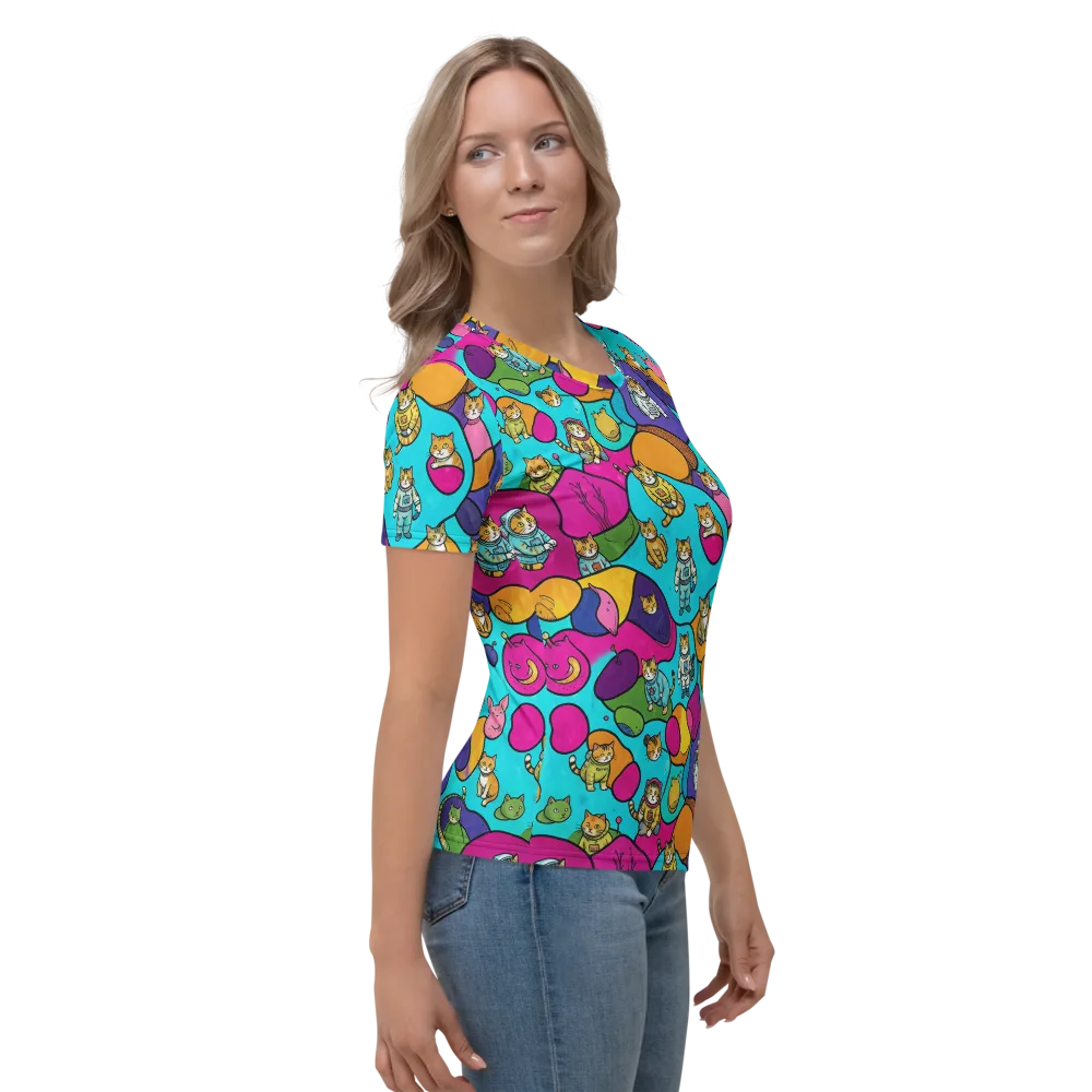 Starship Whiskers on Women's Crew Neck T-Shirt — Right