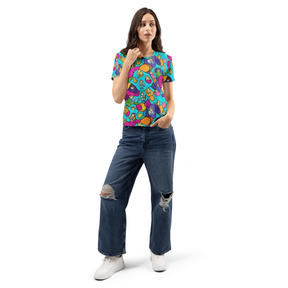 Starship Whiskers on Women's Crew Neck T-Shirt — Front