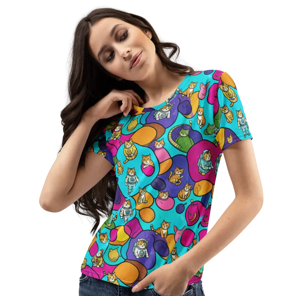 Starship Whiskers on Women's Crew Neck T-Shirt — Left Front