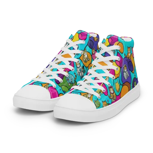 Starship Whiskers on a Women's High Top Canvas Shoes
