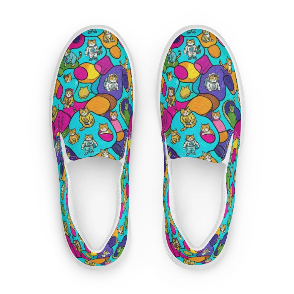 Starship Whiskers on Men's Slip-On Canvas Shoes — Front