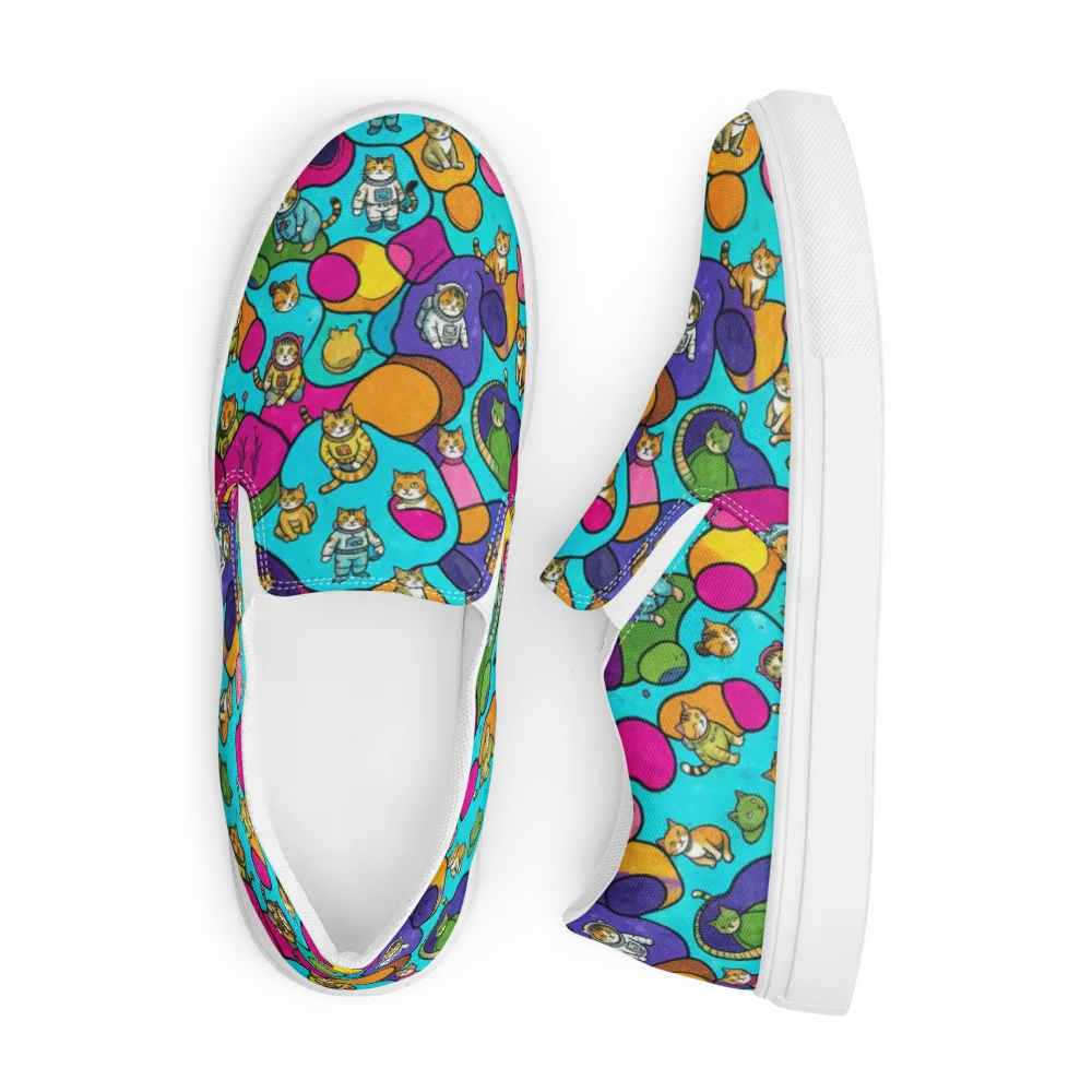 Starship Whiskers on Men's Slip-On Canvas Shoes — Front