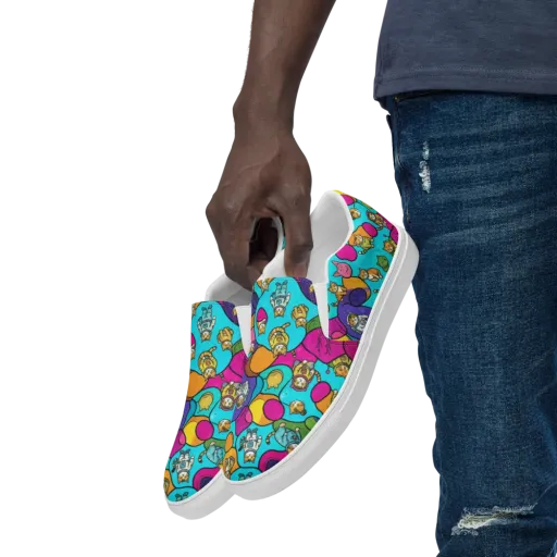 Starship Whiskers on a Men's Slip-On Canvas Shoes