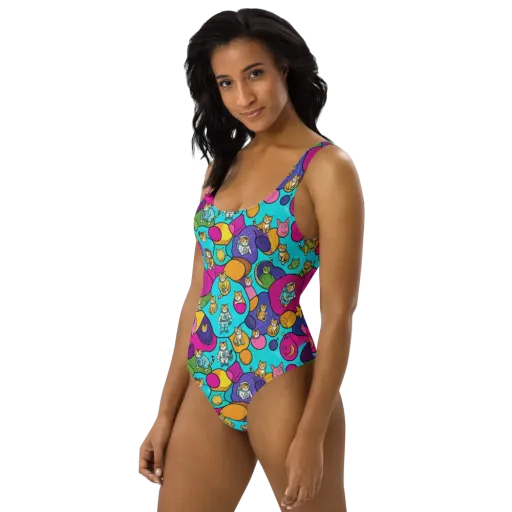 Starship Whiskers on a One-Piece Swimsuit