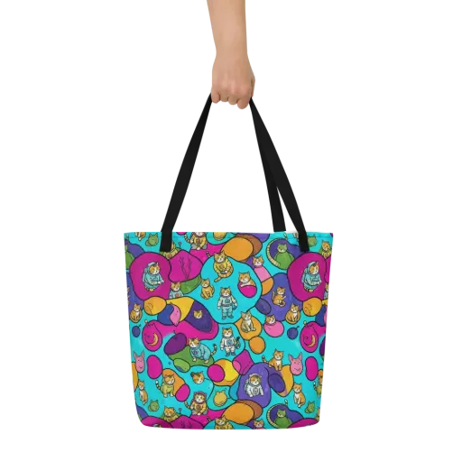 Starship Whiskers on a Large Tote Bag W/ Pocket