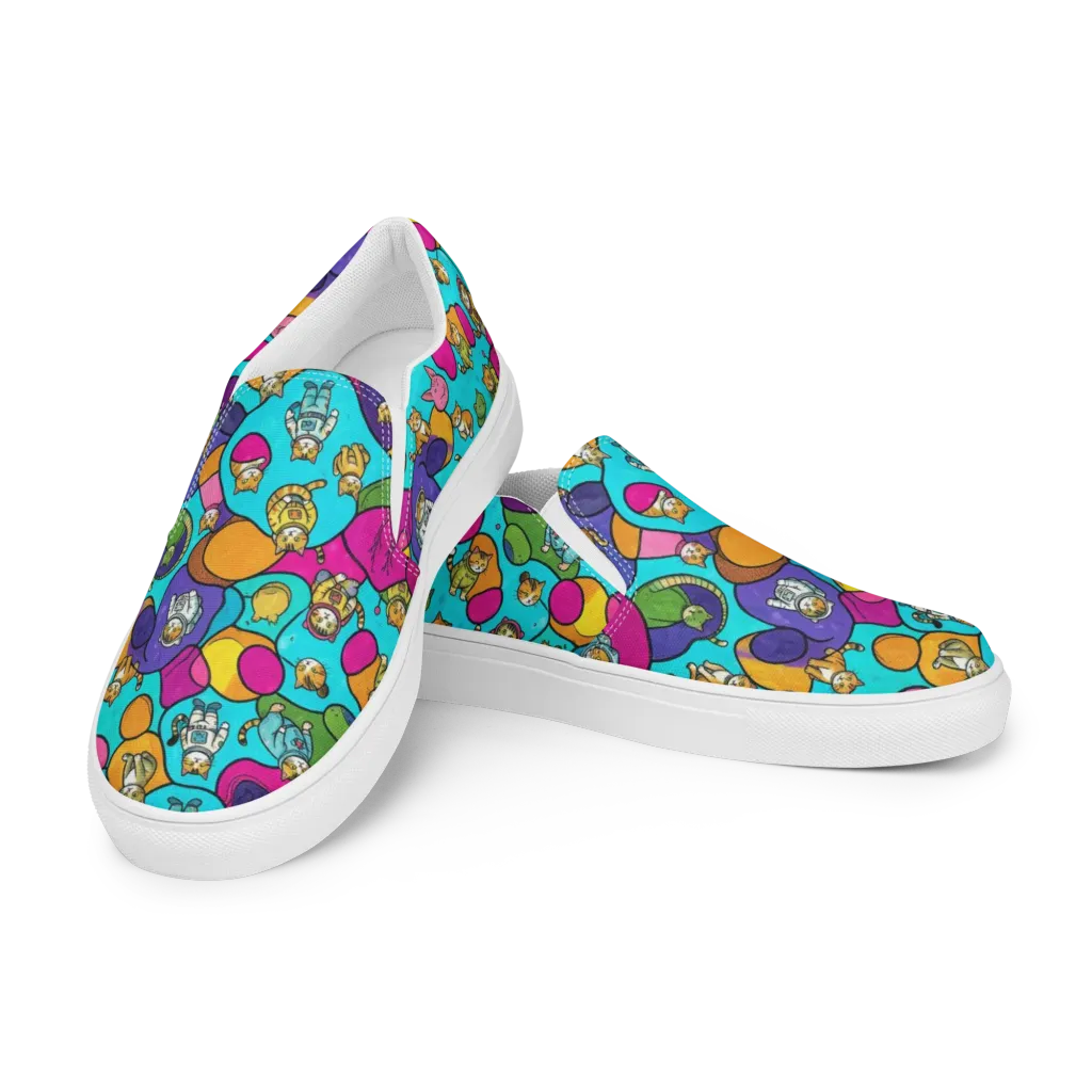 Starship Whiskers on Women's Slip-On Canvas Shoes — Left Front