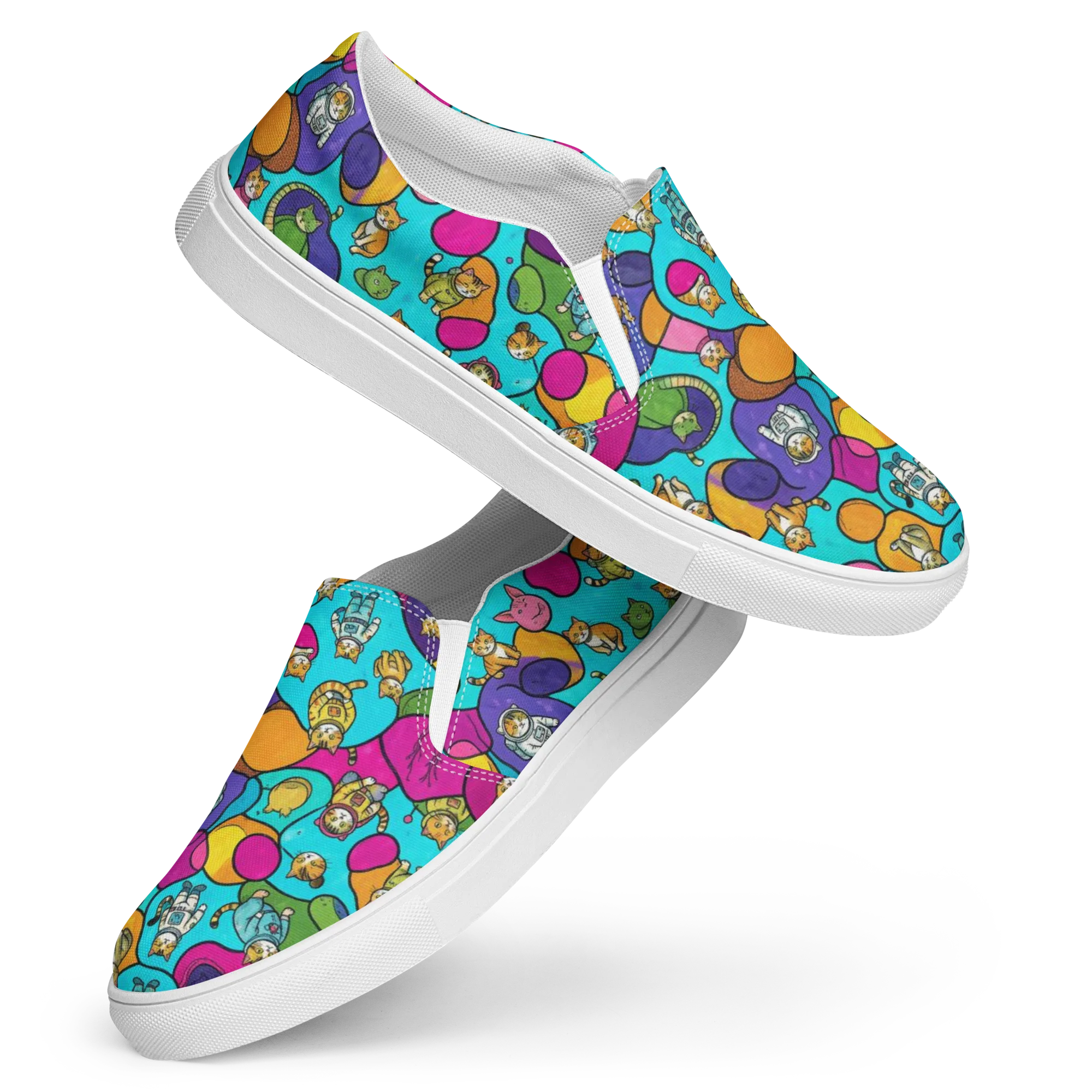 Starship Whiskers on Women's Slip-On Canvas Shoes — Front