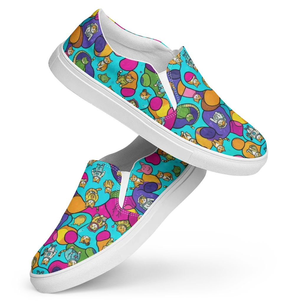 Starship Whiskers on Women's Slip-On Canvas Shoes — Front