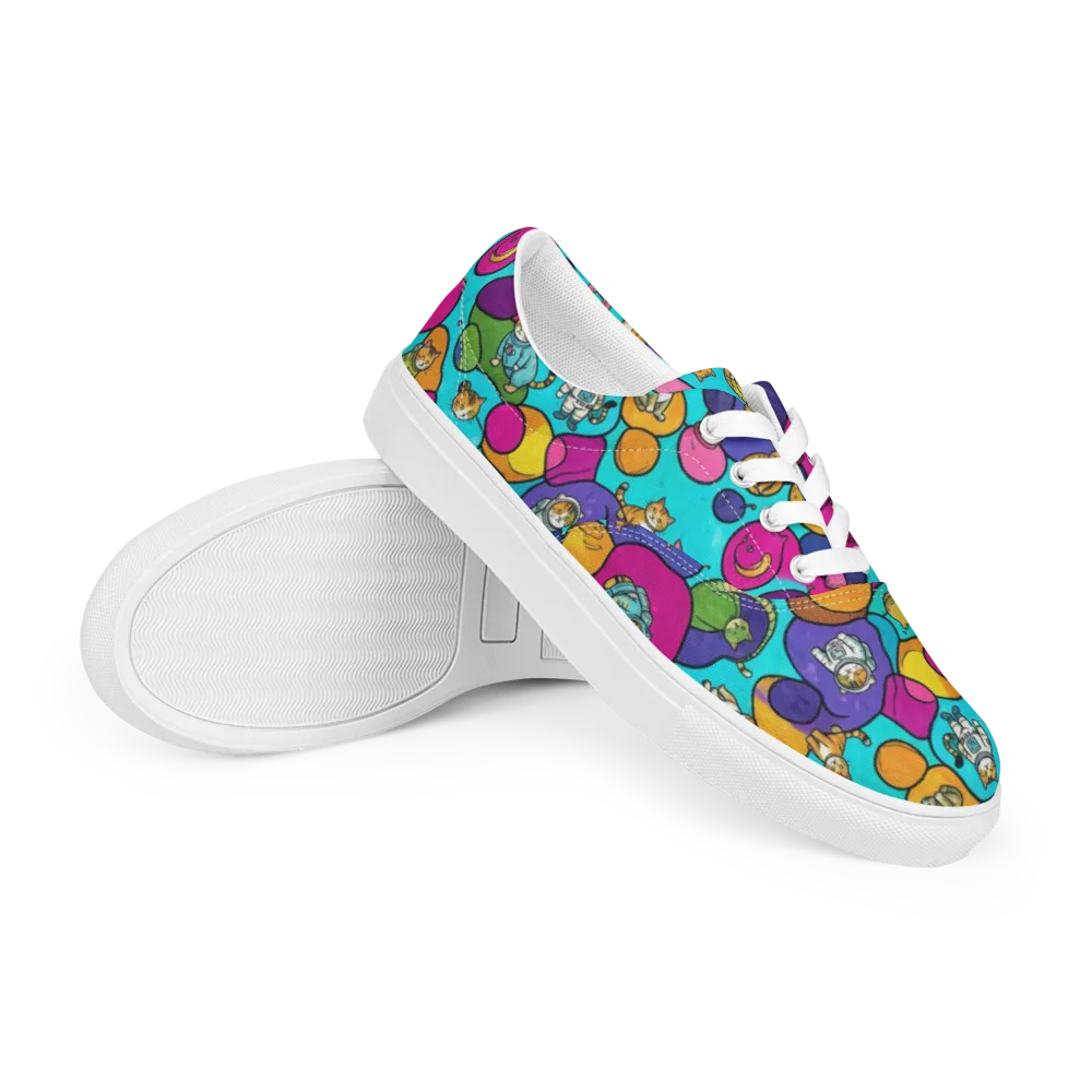 Starship Whiskers on Men's Lace-Up Canvas Shoes — Right Front