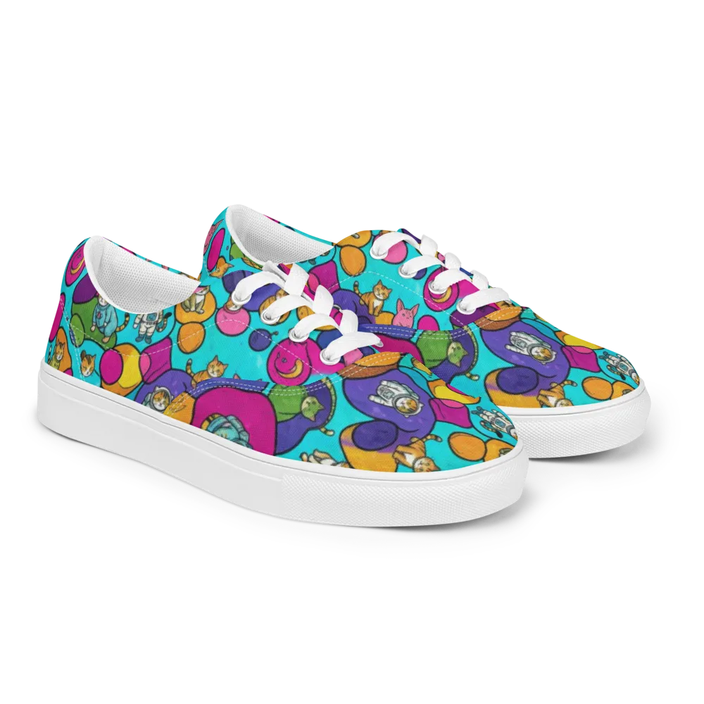 Starship Whiskers on Men's Lace-Up Canvas Shoes — Right Front