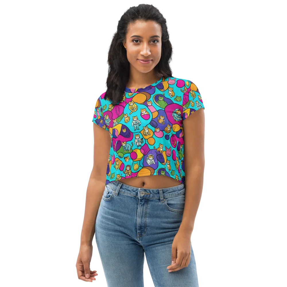 Starship Whiskers on Crop Tee — Front