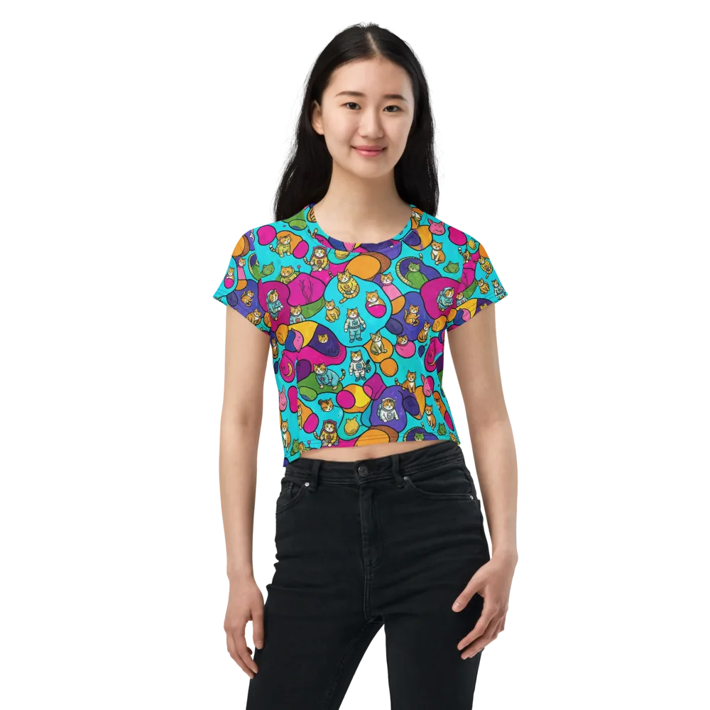 Starship Whiskers on Crop Tee — Front
