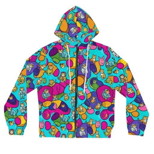Starship Whiskers on a Women's Full-Zip Hoodie