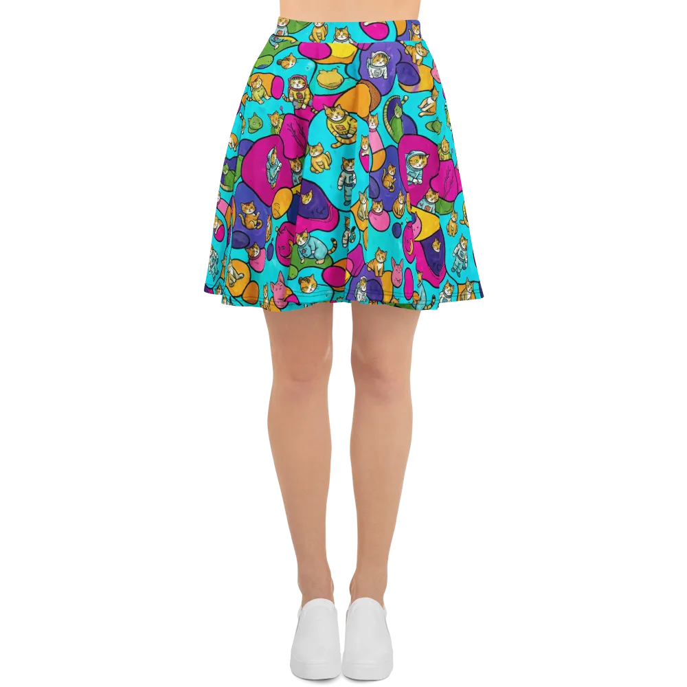 Starship Whiskers on Skater Skirt — Front
