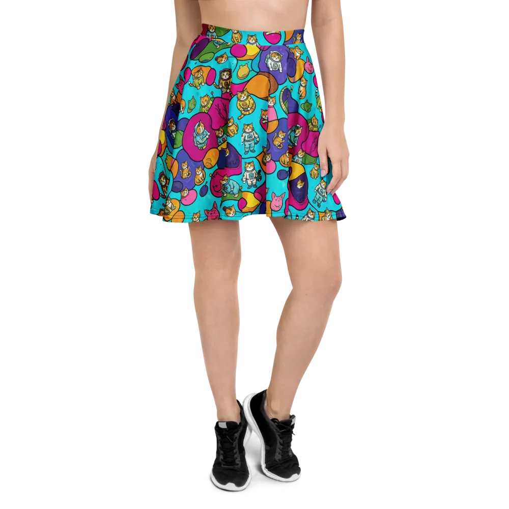 Starship Whiskers on Skater Skirt — Front