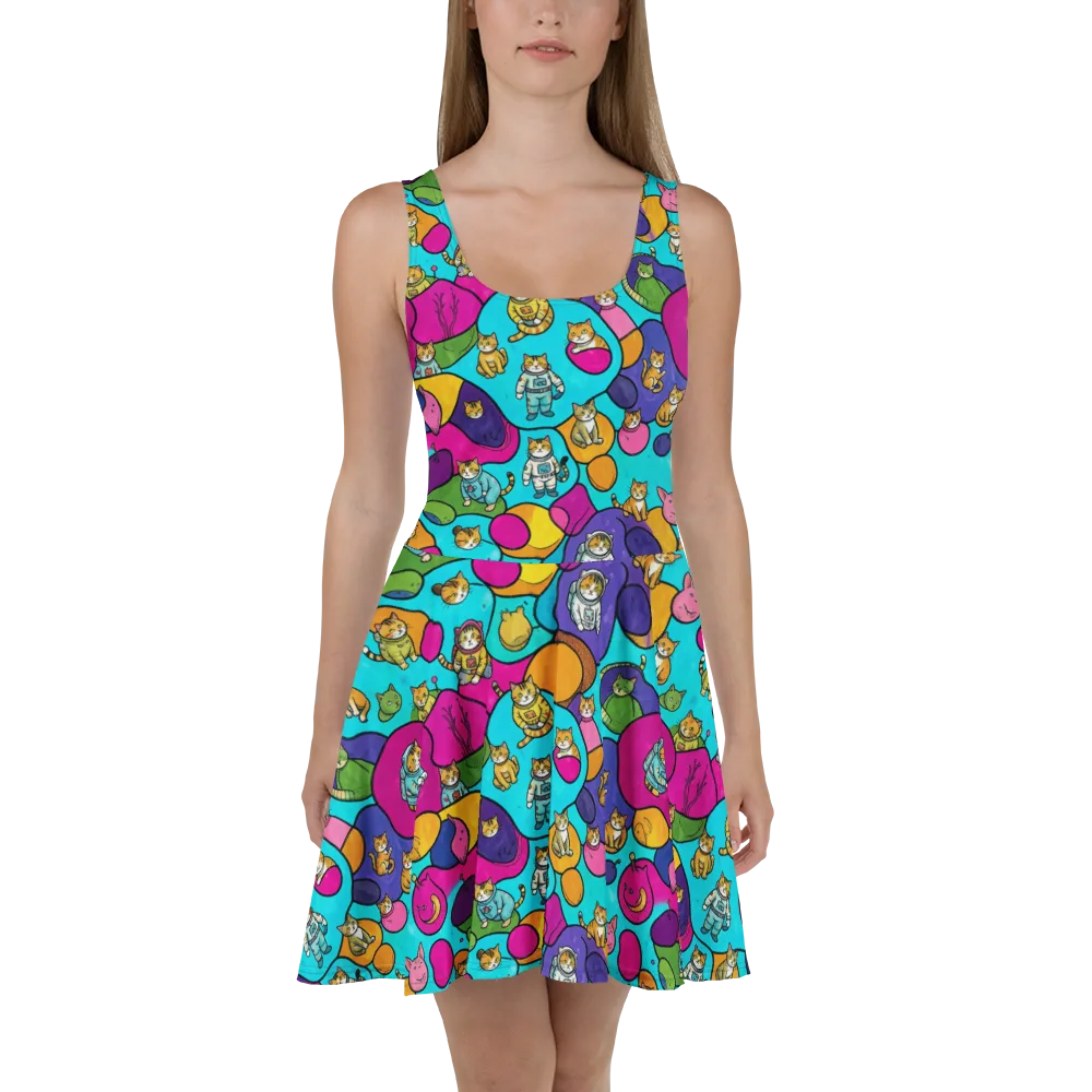 Starship Whiskers on Skater Dress — Front