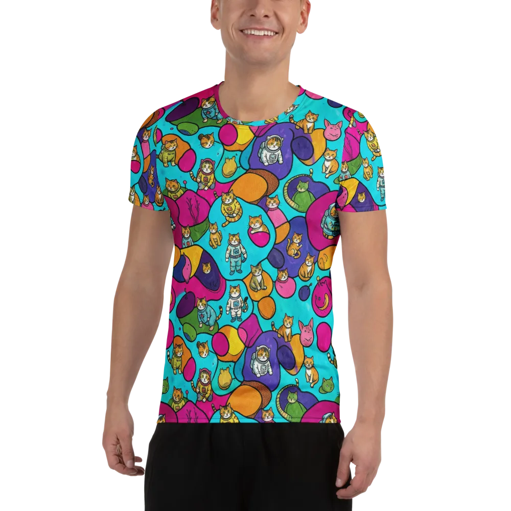 Starship Whiskers on Men's Athletic T-Shirt — Front