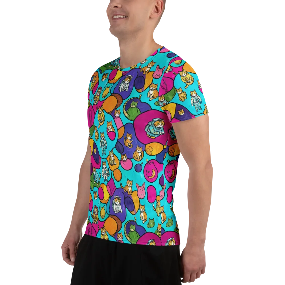 Starship Whiskers on Men's Athletic T-Shirt — Left