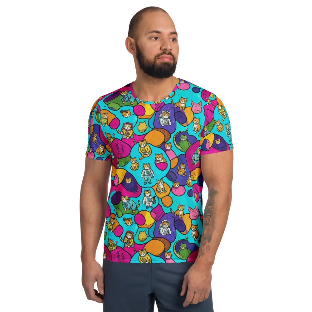 Starship Whiskers on Men's Athletic T-Shirt — Front
