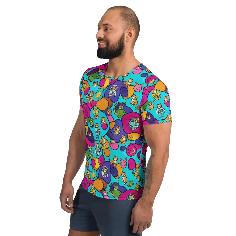 Starship Whiskers on Men's Athletic T-Shirt — Left