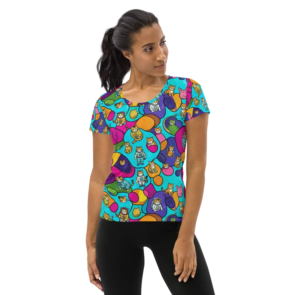 Starship Whiskers on Women's Athletic T-Shirt — Front