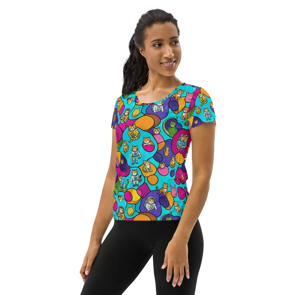Starship Whiskers on Women's Athletic T-Shirt — Left