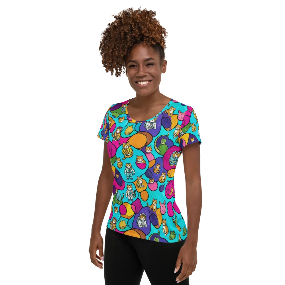 Starship Whiskers on Women's Athletic T-Shirt — Left