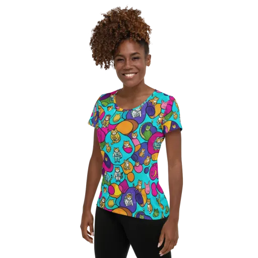 Starship Whiskers on a Women's Athletic T-Shirt