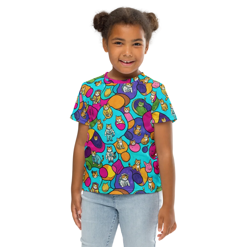 Starship Whiskers on Kids Crew Neck T-Shirt — Front