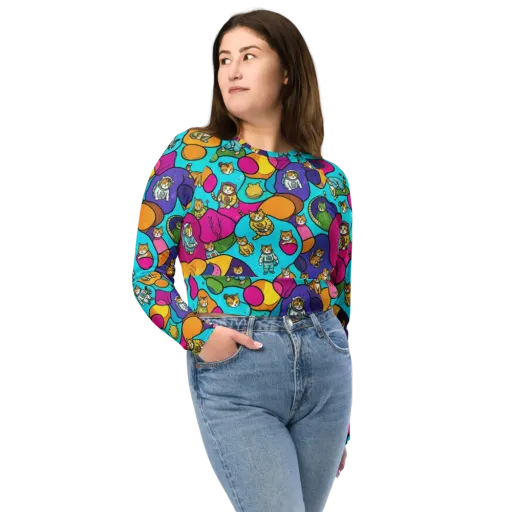 Starship Whiskers on a Long Sleeve Crop Top