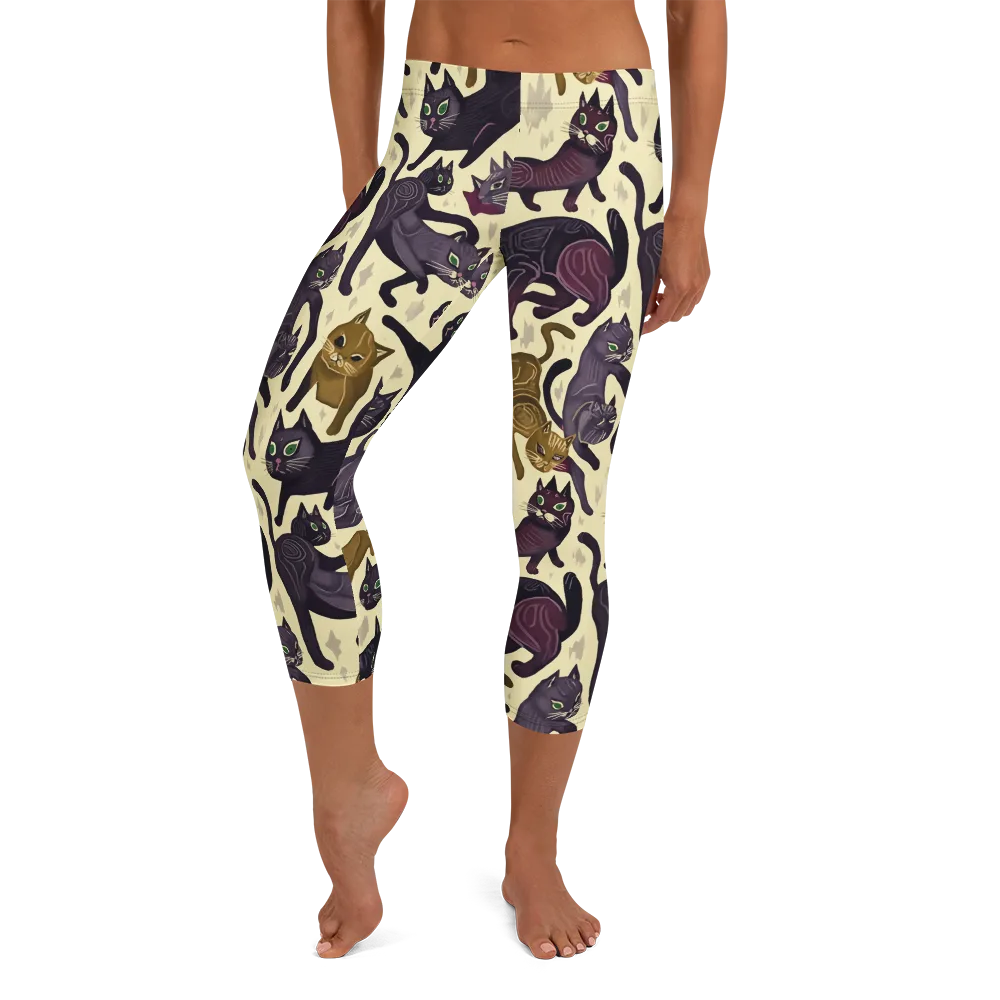 Whisker Nocturne on Capri Leggings — Front