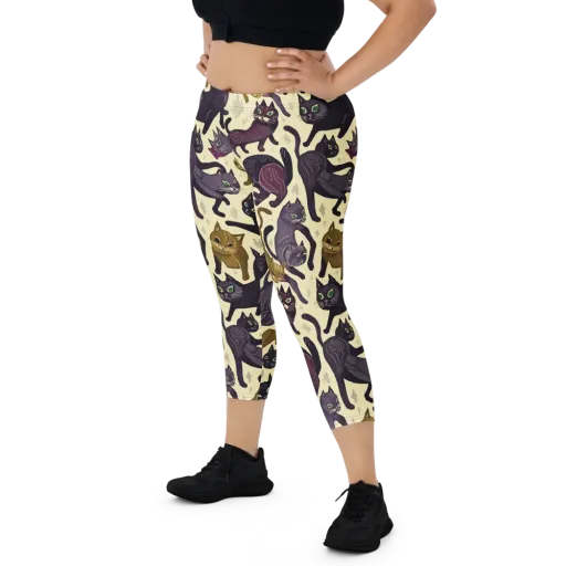 Whisker Nocturne on a Capri Leggings