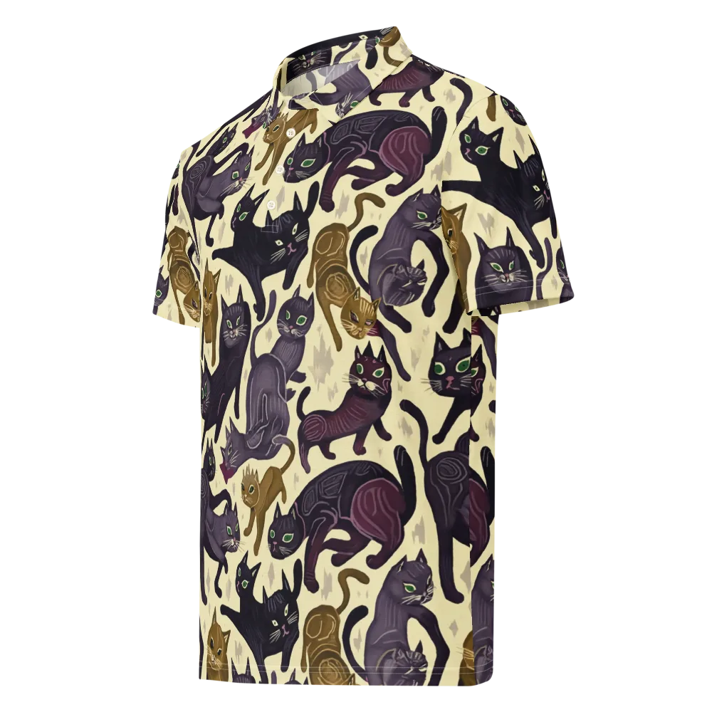 Whisker Nocturne on Men's Slim Fit Polo Shirt — Left Front