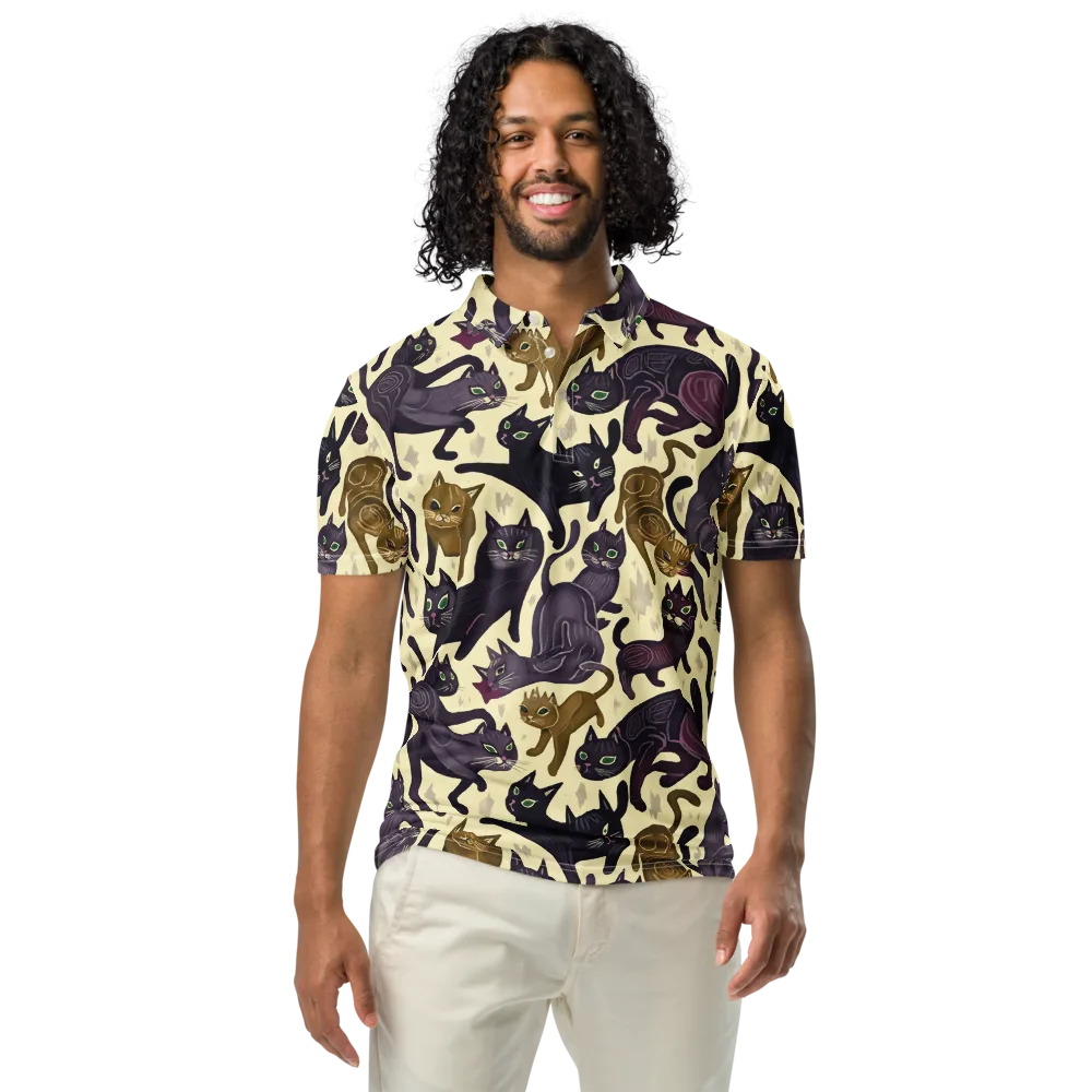 Whisker Nocturne on Men's Slim Fit Polo Shirt — Front