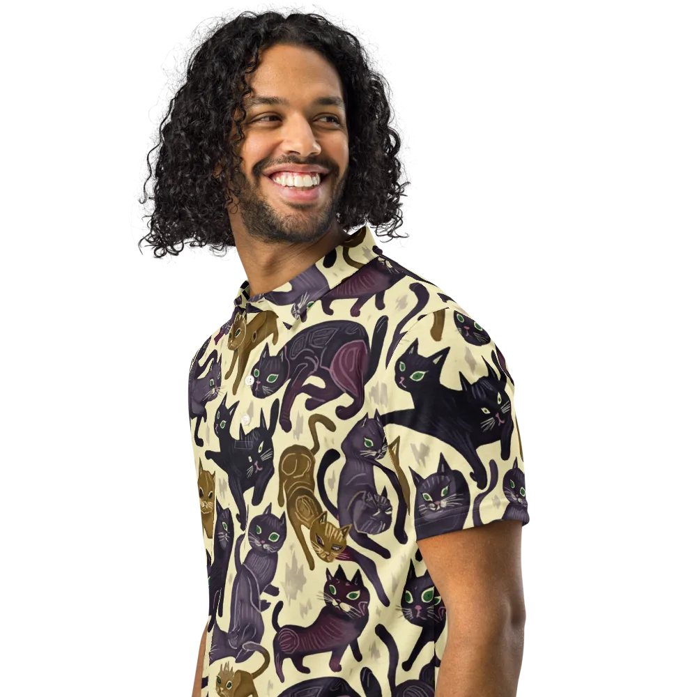 Whisker Nocturne on Men's Slim Fit Polo Shirt — Left Front