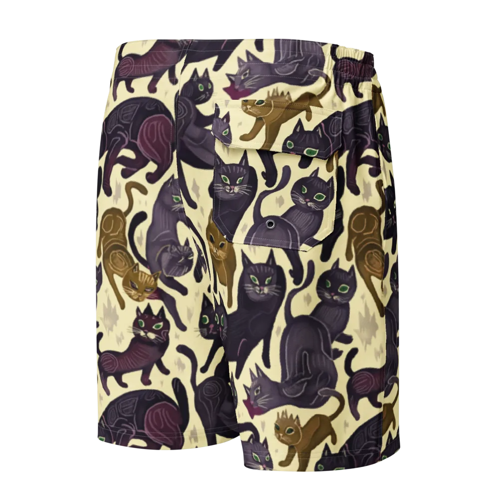 Whisker Nocturne on Men's Board Shorts — Back