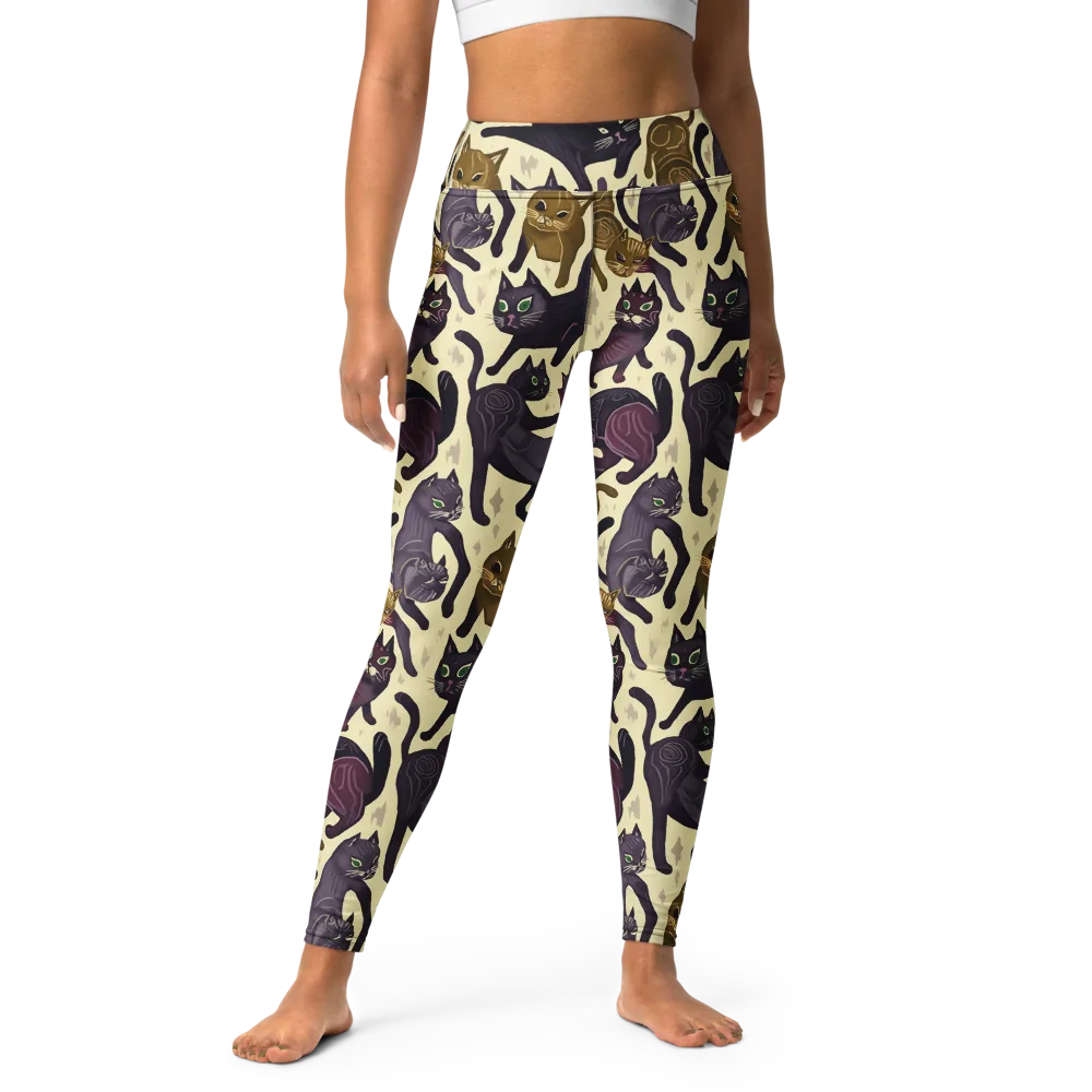 Whisker Nocturne on Yoga Leggings — Front