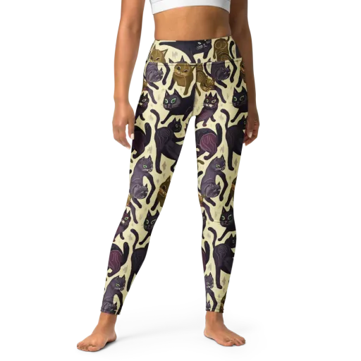 Whisker Nocturne on a Yoga Leggings