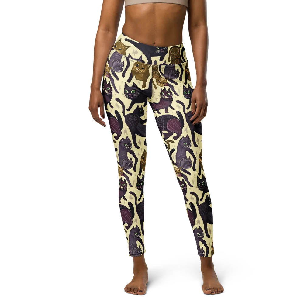 Whisker Nocturne on Yoga Leggings — Front