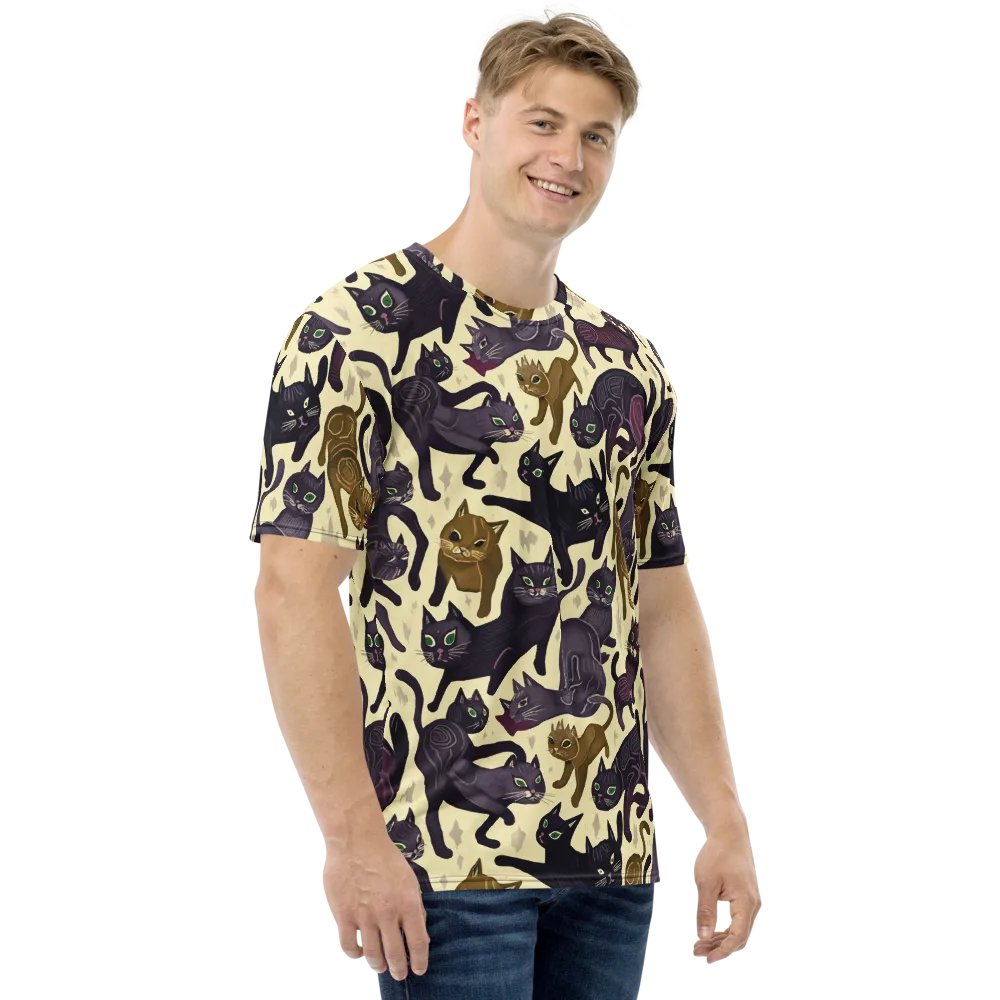 Whisker Nocturne on Men's Crew Neck T-Shirt — Right