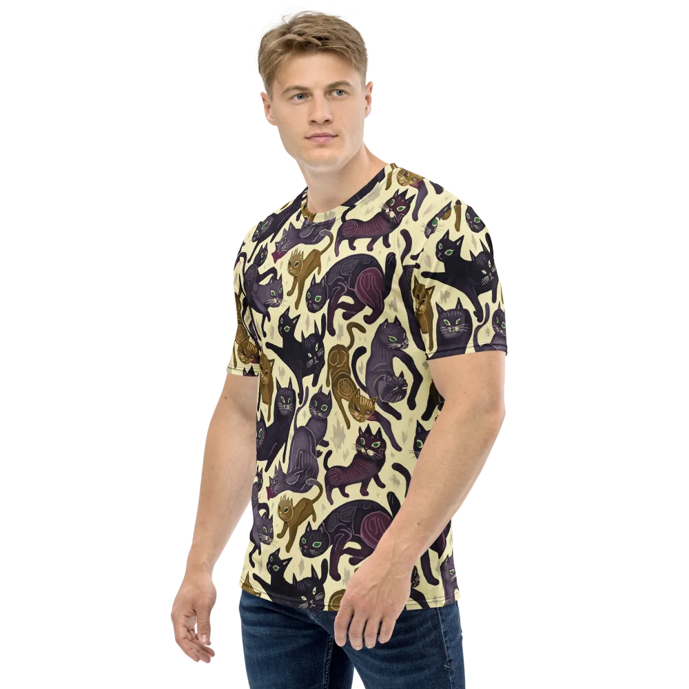Whisker Nocturne on Men's Crew Neck T-Shirt — Left