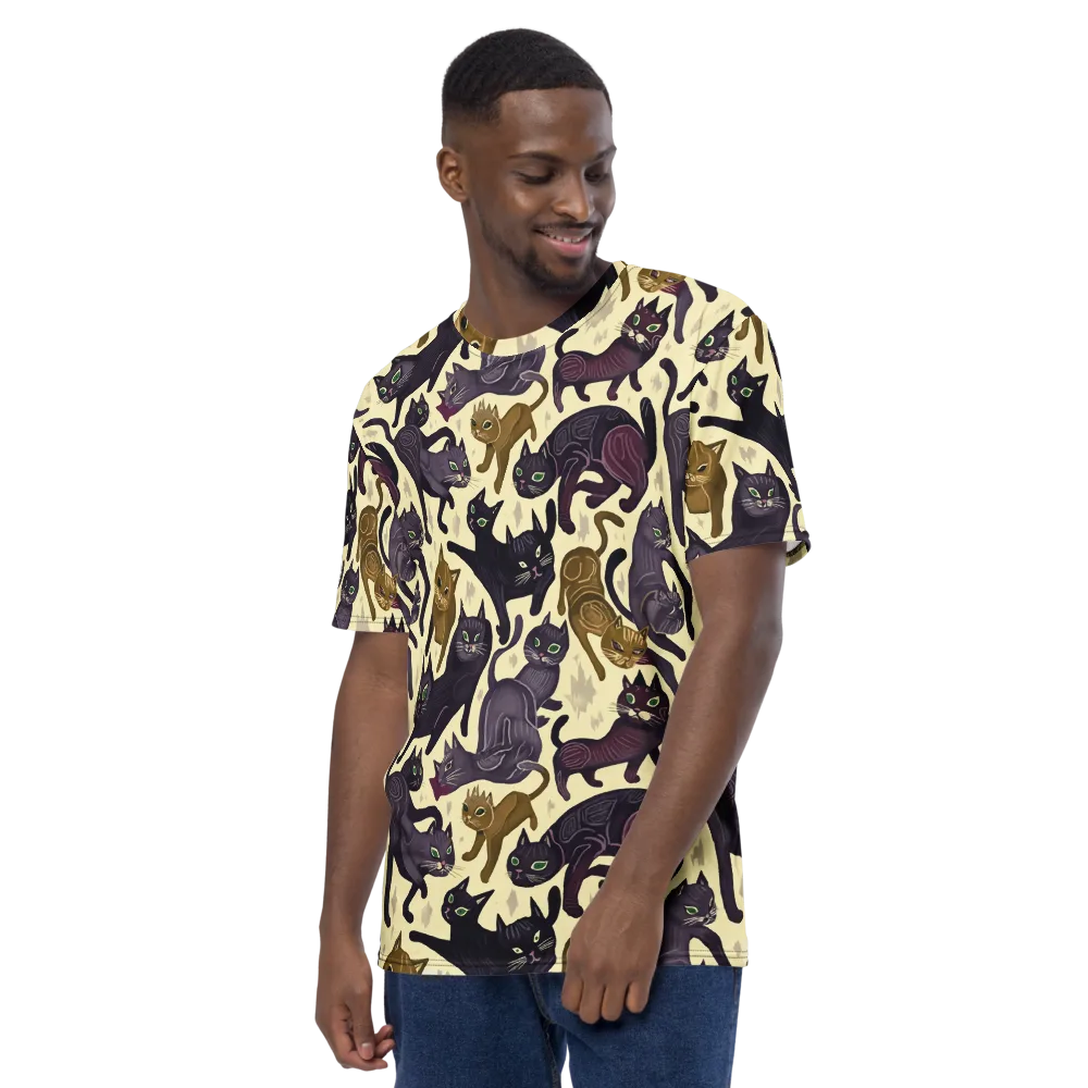 Whisker Nocturne on Men's Crew Neck T-Shirt — Left