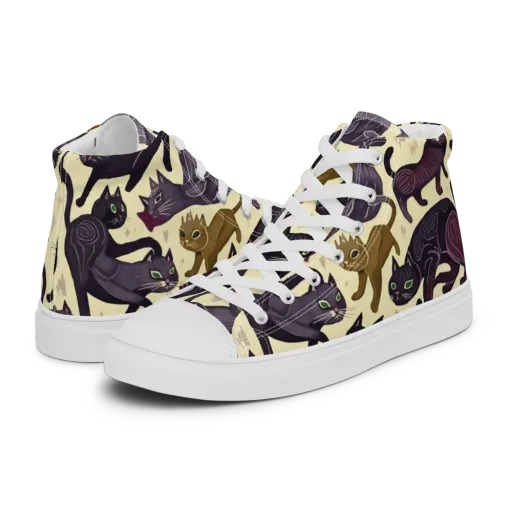 Whisker Nocturne on a Men's High Top Canvas Shoes
